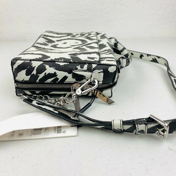 Calvin Klein Statement Series L Box Crossbody Shoulder Handbag Zebra NEW Black - Picture 5 of 8